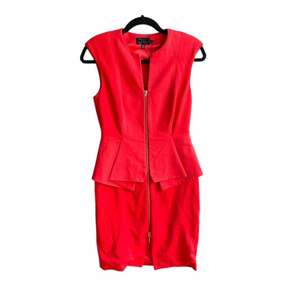 Ted Baker Red Zip-Front Dress - Picture 3 of 9